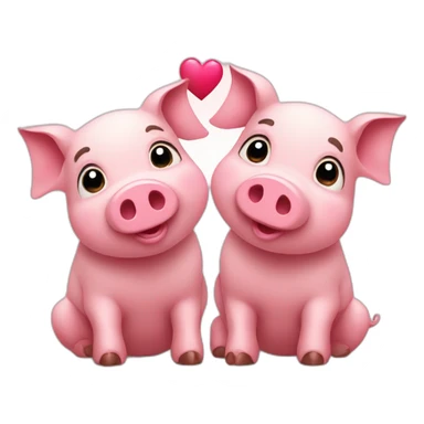 2 Pigs in love  sticker
