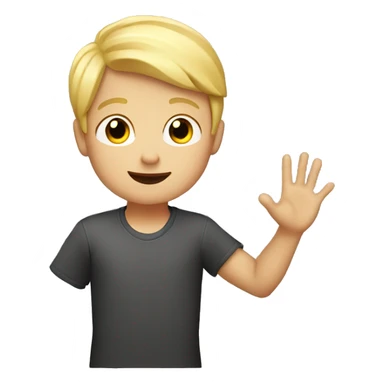 Blond boy raising hand sticker