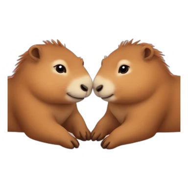 2 capybaras in love sticker