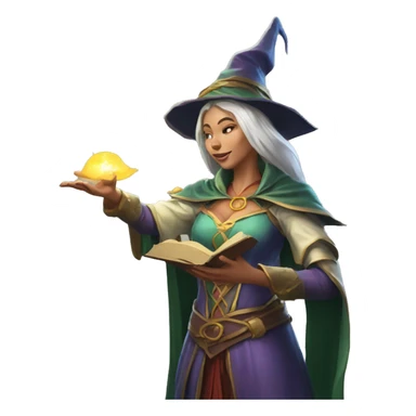 D&D female noble wizard elf casting a spell  sticker
