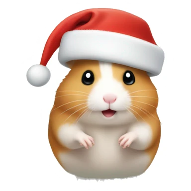 Hamster wearing Christmas hat  sticker