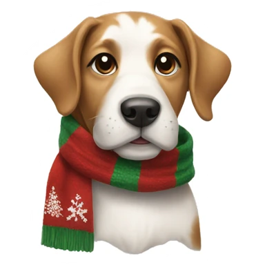 dog with christmas scarf sticker