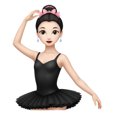 Make black swan ballerina ( with heathers on her ears ) emojis only the head sticker