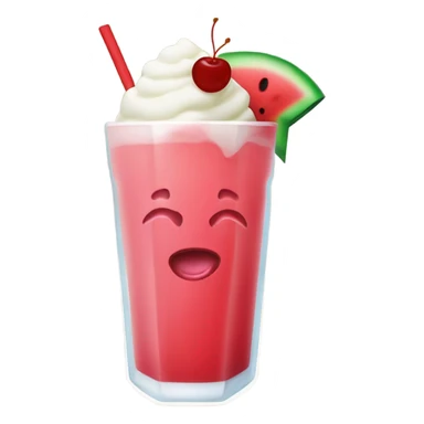 watermelon juice with a cherry and icecream topping sticker