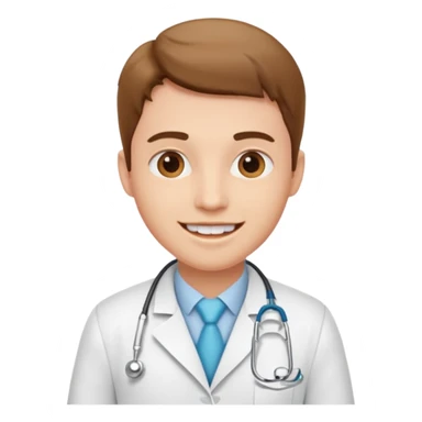 dentist, white coat, cheerful sticker