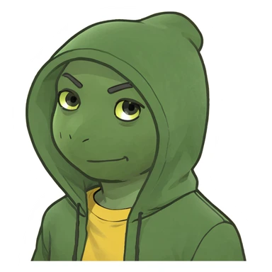 bright and expressive male visionary, fair skin, tousled golden hair, wide joyful eyes, wearing a green hoodie over a yellow tee, one hand raised with a glowing lightbulb, waist-up, front-facing sticker