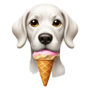 Dog with an ice cream sticker