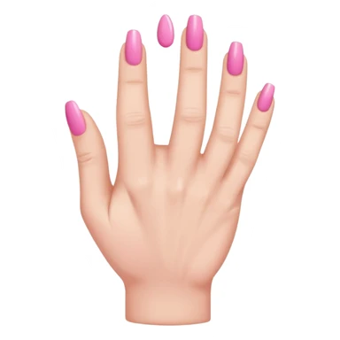 folded hand with pink nails done with five fingers  sticker