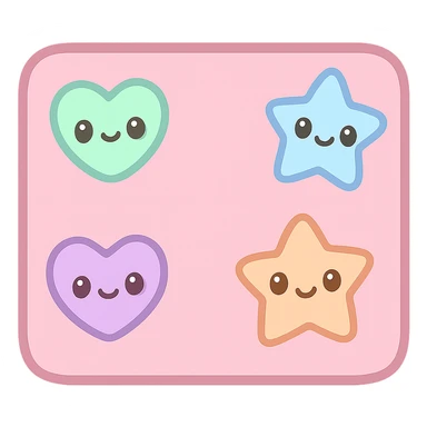 pink pin board kawaii cartoon style with cute pins sticker