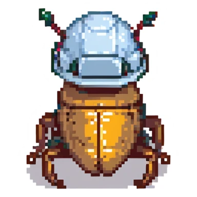 Tiny bug (cockroach) wearing a construction helmet sticker