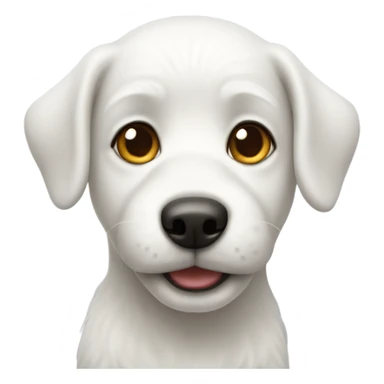 little white dog  sticker