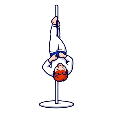 male redhead with red beard doing jiu jitsu pose while pole dancing sticker