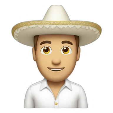 white sombrero man sticker