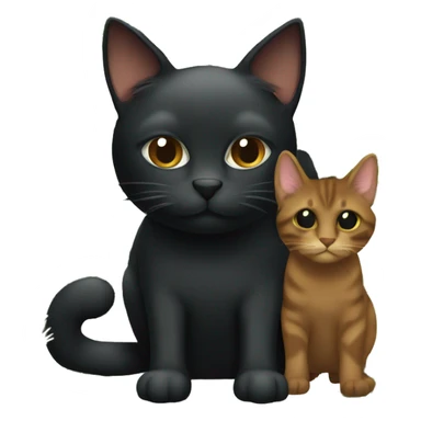 Black cat and brown/brown cat in the middle of a Christmas tree sticker