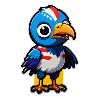 Zombie bird, patriotic  sticker