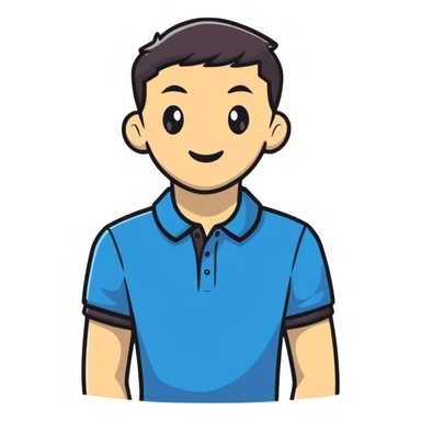 Black polo shirt with collar sticker