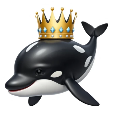 orca with a crown sticker