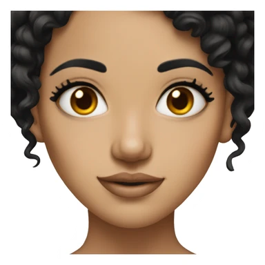 tatted woman with black hair brown eyes sticker