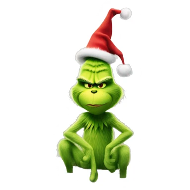 The grinch standing on top of Eiffel Tower  sticker