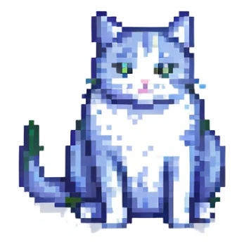 pixel art style cat sitting with simple background sticker