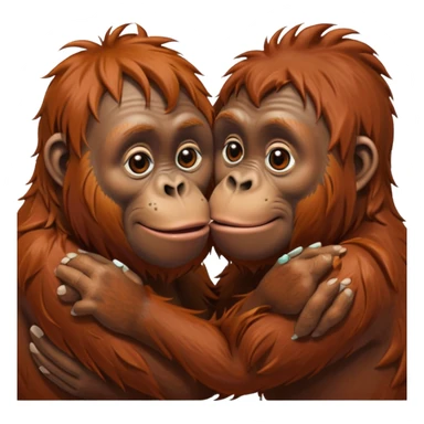 Kissing orangutang sticker