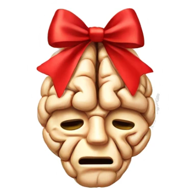 brain in a red bow sticker