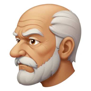 old angry man with facial hair in profile view sticker