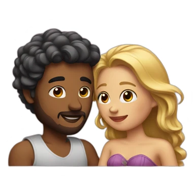 Couple doing romance sticker