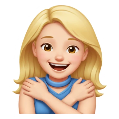 Girl with arms crossed choking her neck while laughing sticker