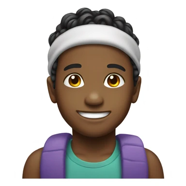 smiling boy with hairband portrait sticker