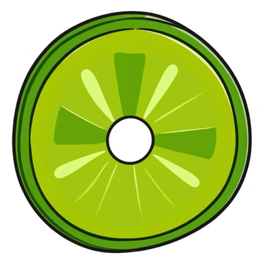circular slice of cucumber sticker