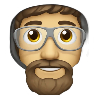 astronaut beard white-man glasses sticker