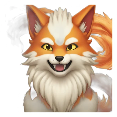 kitsune fan of 9 tails at back sticker