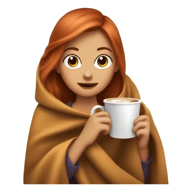 copper haired girl holding a coffee and reading a book under a blanket sticker