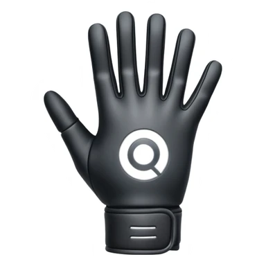 Minimal emoji of a futuristic nano-tech glove with subtle glowing lines, flat sci-fi wearable icon sticker