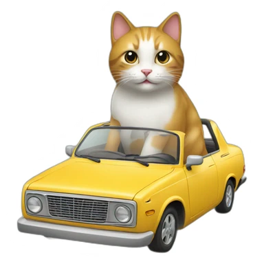 un chat sur une voiture sticker