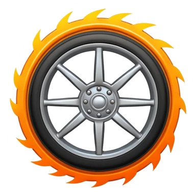 a car wheel from under which sparks fly sticker