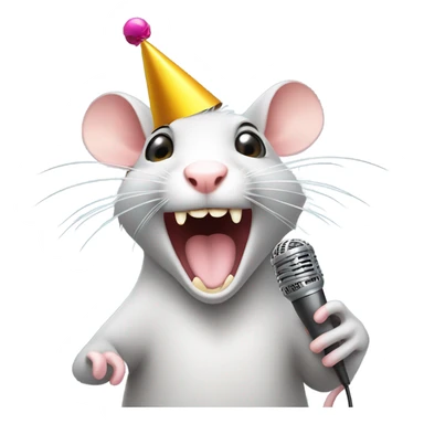 Rat singing happy birthday  sticker