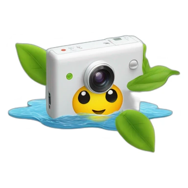 small-leaf-floating-on-water-block-and-security-ptz-camera-behind sticker