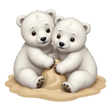 2 ours polaires à la plage sticker