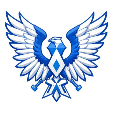 Survey Corps logo from Attack on Titan, Wings of Freedom emblem, overlapping blue and white wings sticker