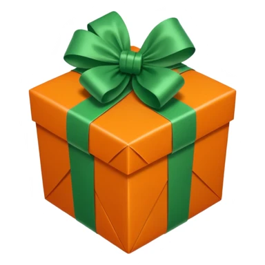 cadeau de noel orange et vert sticker