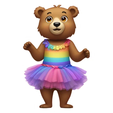 bear wearing tutu sticker