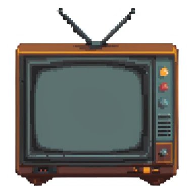 retro TV with static sticker