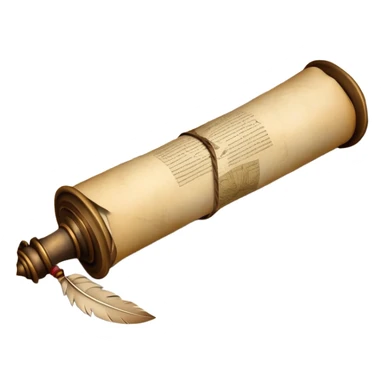 An icon featuring an ancient scroll, a quill, and a historical map, symbolizing the study of history. The design includes a timeline with key historical events and artifacts, capturing the essence of the past. Transparent background highlights the exploration of historical events and knowledge. sticker