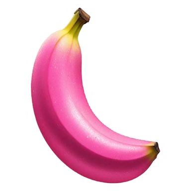 1 Realistic large Hot pink banana with glitter  sticker