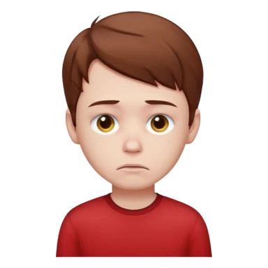 Sad boy with red shirt sticker
