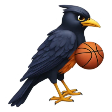 Atlanta birds basketball mascot logo black bird sticker