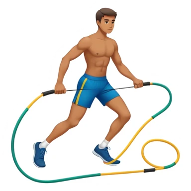 man stepping on resistance band sticker