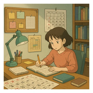 Productivity, organization, desk, notes, calendar, schedule sticker